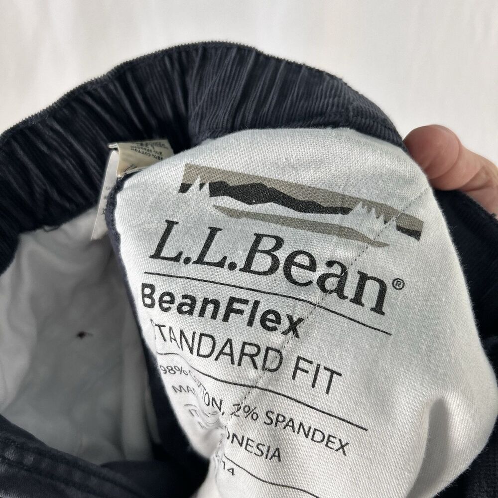 LL Bean Corduroy Pants Men 28 Blue Drawstring Beanflex Standard Fit Cotton Blend - Picture 9 of 11